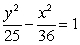 Find the standard form of the equation of a hyperbola with center (0, 0) , transverse y-axis, and asymptotes   And   A)    B)    C)    D)   