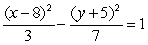Find the standard form of the hyperbola with the following equation. 7x<sup>2</sup> - 3y<sup>2</sup> - 112x - 30y = -352 A)    B)    C)    D)   