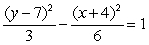 Find the standard form of the hyperbola with the following equation. 6y<sup>2</sup> - 3x<sup>2</sup> - 84y - 24x = 20 A)    B)    C)    D)   