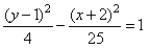 Find the standard form of the equation of the hyperbola from the given graph.   A)    B)    C)    D)   