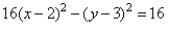 Find the equation of the hyperbola from the given graph.   A)    B)    C)    D)   