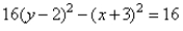 Find the equation of the hyperbola from the given graph.   A)    B)    C)    D)   
