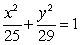Find the standard form of the equation of an ellipse with foci (0, -2)  and (0, 2)  and vertices (0, -5)  and (0, 5) . A)    B)    C)    D)   