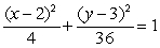 Find the standard form of the ellipse with the following equation. 36x<sup>2</sup> + 4y<sup>2</sup> - 144x - 24y = -36 A)    B)    C)    D)   