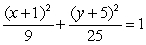 Find the standard form of the ellipse with the following equation. 25x<sup>2</sup> + 9y<sup>2</sup> + 50x + 90y = -25 A)    B)    C)    D)   