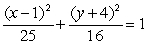 Find the standard form of the ellipse with the following equation. 25x<sup>2</sup> + 16y<sup>2</sup> - 50x + 128y = 119 A)    B)    C)    D)   