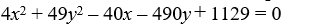 Find the standard form of the ellipse with the following equation.   