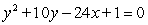 Find an equation for the parabola with vertex (-1, -5)  and focus (5, -5) . A)    B)    C)    D)   