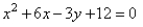 Match the parabola to an equation in general form.   A)    B)    C)    D)   