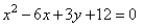 Match the parabola to an equation in general form.   A)    B)    C)    D)   