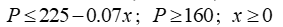 Employ the following supply and demand equations. Demand   Supply   Write a system of linear inequalities corresponding to the consumer surplus. A)    B)    C)    D)   