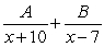 Write the form of the partial fraction decomposition for the given rational expression. Do not solve for the constants.   A)    B)    C)    D)   