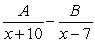 Write the form of the partial fraction decomposition for the given rational expression. Do not solve for the constants.   A)    B)    C)    D)   
