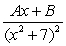 Write the form of the partial fraction decomposition for the given rational expression. Do not solve for the constants.   A)    B)    C)    D)   