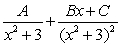 Write the form of the partial fraction decomposition for the given rational expression. Do not solve for the constants.   A)    B)    C)    D)   