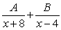 Write the form of the partial fraction decomposition for the given rational expression. Do not solve for the constants.   A)    B)    C)    D)   