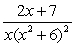 Write the form of the partial fraction decomposition for the given rational expression. Do not solve for the constants.   