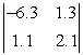 Evaluate the 2 x 2 determinant.   A)  -14.66 B)  -11.8 C)  -1.8 D)  14.66