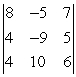 Evaluate the 3 x 3 determinant.   A)  -224 B)  216 C)  -320 D)  -280