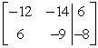  Perform the row operation R<sub>1</sub> + R<sub>2</sub>  \rightarrow R<sub>2 </sub>on the matrix and write the resulting matrix.   A)    B)    C)    D)    
