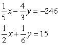 Solve the system of linear equations by substitution.   