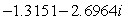 Use a calculator to express the complex number in rectangular form. Round to four decimal places. 3(cos 244° + i sin 244°)  A)    B)    C)    D)   