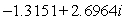 Use a calculator to express the complex number in rectangular form. Round to four decimal places. 3(cos 244° + i sin 244°)  A)    B)    C)    D)   