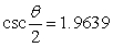 Solve the given trigonometric equation on0°  \le   \theta   \le  360° and express answer in degrees to two decimal places.   A)  61.22<sup>o</sup> B)  30.61<sup>o</sup>, 149.39<sup>o</sup> C)  210.61<sup>o</sup> D)  no solution 