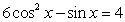 Solve the trigonometric equation on 0°<sup> </sup>≤ x ≤ 360°. Give answers in degrees and round to two decimal places.   