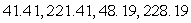  Solve the trigonometric equation on 0°<sup> </sup> \le  x  \le  360°. Give answers in degrees and round to two decimal places.   A)    B)    C)    D)    