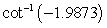 Use a calculator to evaluate the expression. Give answer in radians and round to two decimal places.   