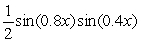 Write sin1.2x + sin0.4x as a product of sines and/or cosines. A)    B)    C)    D)   