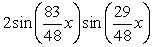 Write   as a product of sines and/or cosines. A)    B)    C)    D)   