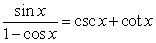 Verify the trigonometric identity      algebraically.