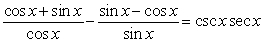 Verify the trigonometric identity      algebraically.