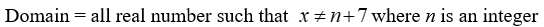 State the domain of the function. Y = tan    A)    B)    C)    D)   