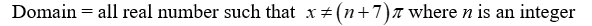 State the domain of the function. Y = tan    A)    B)    C)    D)   