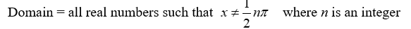 State the domain of the function. Y =    A)    B)    C)    D)   
