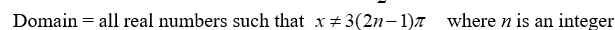 State the domain of the function. Y =    A)    B)    C)    D)   