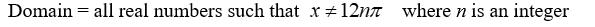 State the domain of the function. Y =    A)    B)    C)    D)   