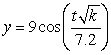 A weight hanging on a spring will oscillate up and down about its equilibrium position after it's pulled down and released. This is an example of simple harmonic motion. This motion would continue forever if there wasn't any friction or air resistance. Simple harmonic motion can be described with the function      where A is the amplitude, t is the time in seconds, m is the mass and k is a constant particular to that spring. If a spring is measured in centimeters and the weight in grams, then what are the amplitude and mass if     Amplitude: _____cm. Mass: ______ g.