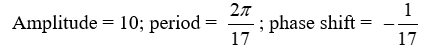 State the amplitude, period, and phase shift of the function. Y =    A)    B)    C)    D)   