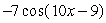 State the amplitude, period, and phase shift of the function. y =     Amplitude = ________ Period = __________ Phase Shift = _________