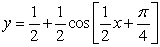 Match the graph of the cosine function to the equation over   )     A)    B)    C)    D)   