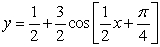 Match the graph of the cosine function to the equation over   )     A)    B)    C)    D)   