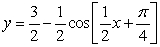 Match the graph of the cosine function to the equation over       A)    B)    C)    D)   
