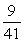  Use the triangle to write sin \theta , if A = 9, B = 40, and C = 41.   A)    B)    C)    D)    