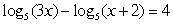 Solve the logarithmic equation exactly.   A)  -2 B) 3 C)  no solution D)   