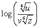 Write the expression as a single logarithm. 4log u - log v - 6log z A)    B)    C)    D)   