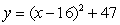Find the vertex of the parabola associated with the quadratic function.   A)  (-16, -47)  B)  (16, -47)  C)  (-16, 47)  D)  (16, 47) 